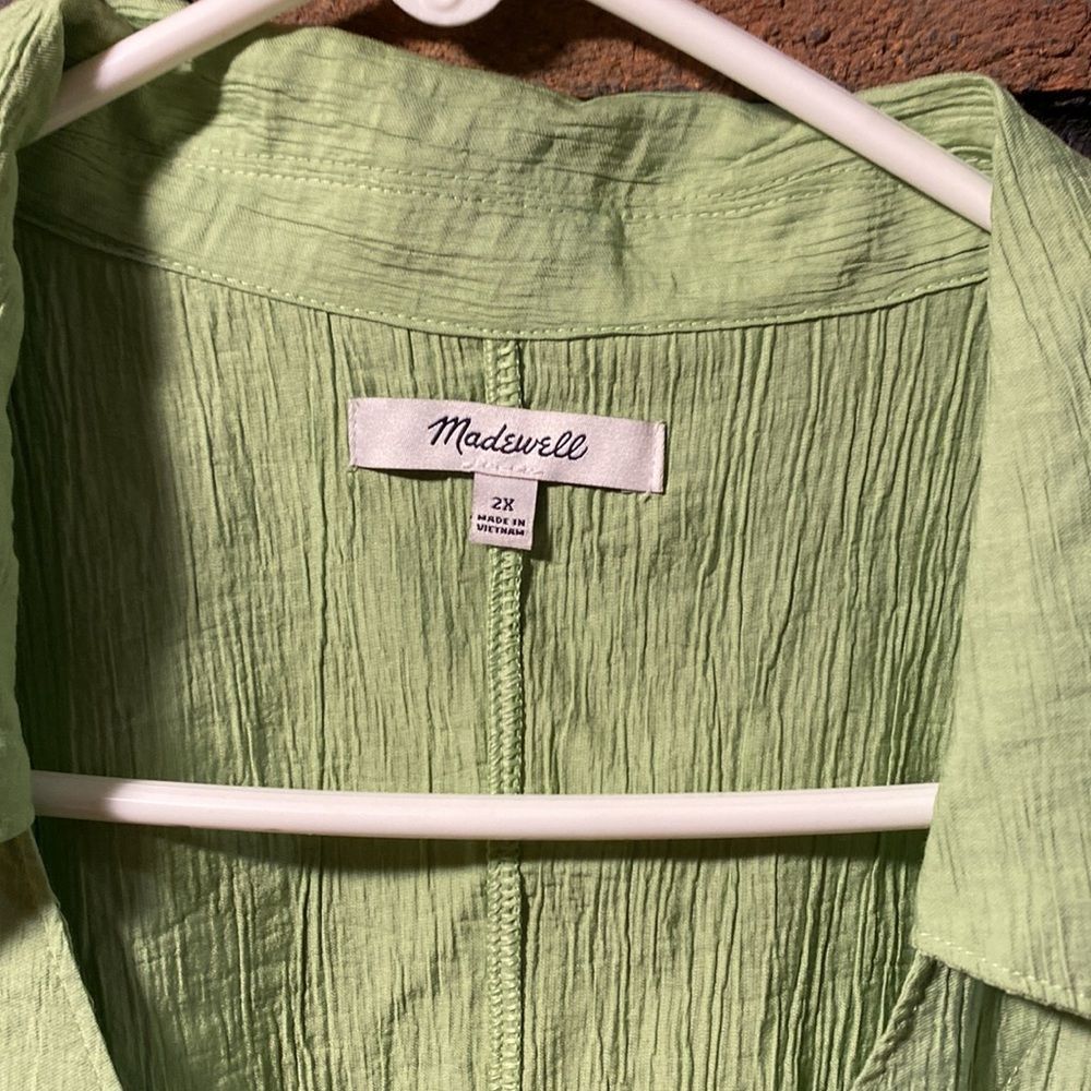 Womens Madewell Notched Button Up Top in Seedling V neck 2XL - Picture 3 of 6